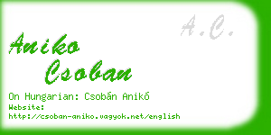 aniko csoban business card