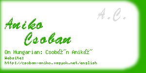 aniko csoban business card